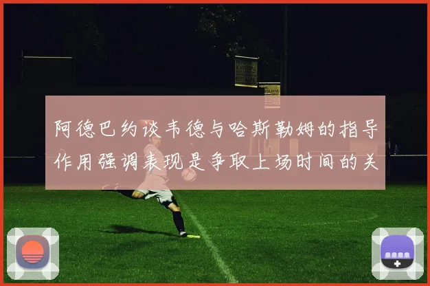 阿德巴约谈韦德与哈斯勒姆的指导作用强调表现是争取上场时间的关键